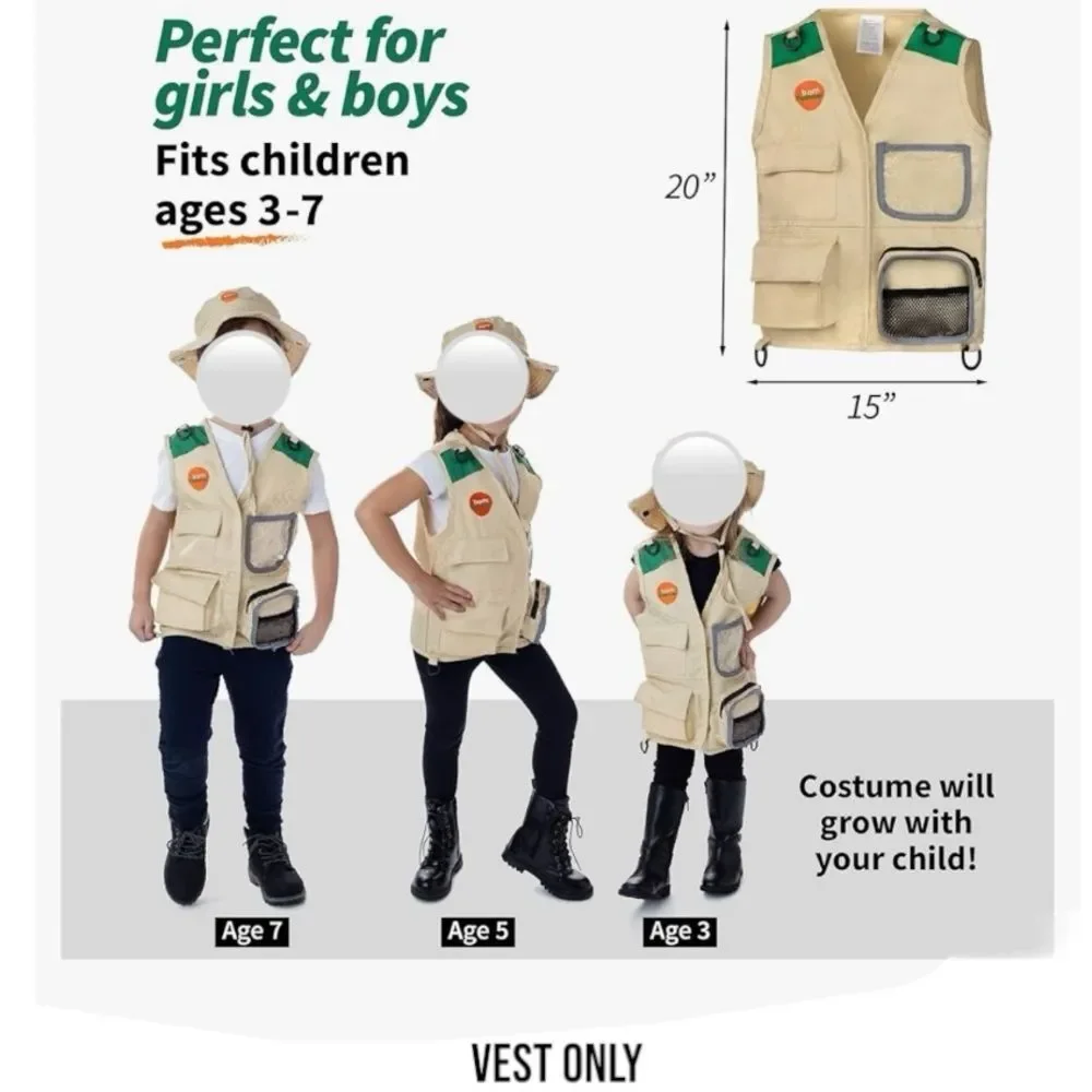 Bundle of Kids Costumes Gardener Apron and Explorer Learn Drama Play Early Years